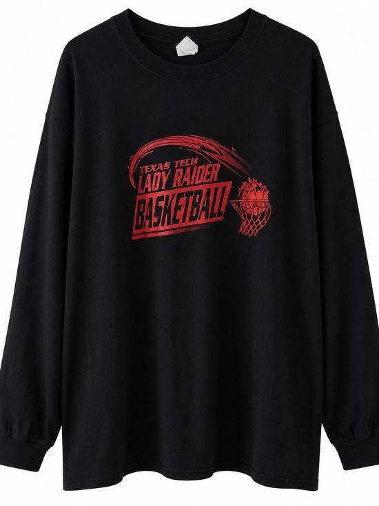Gildan Tops - Texas Tech Lady Raider Basketball Long Sleeve Tee